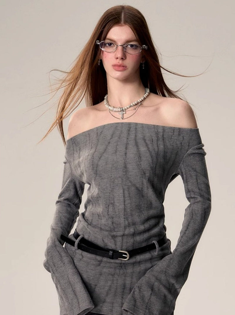 Neck Bell Sleeve Midi T-shirt