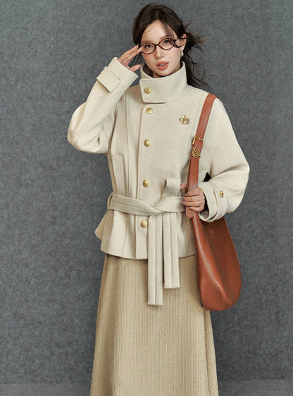 Asymmetric Belted Coat