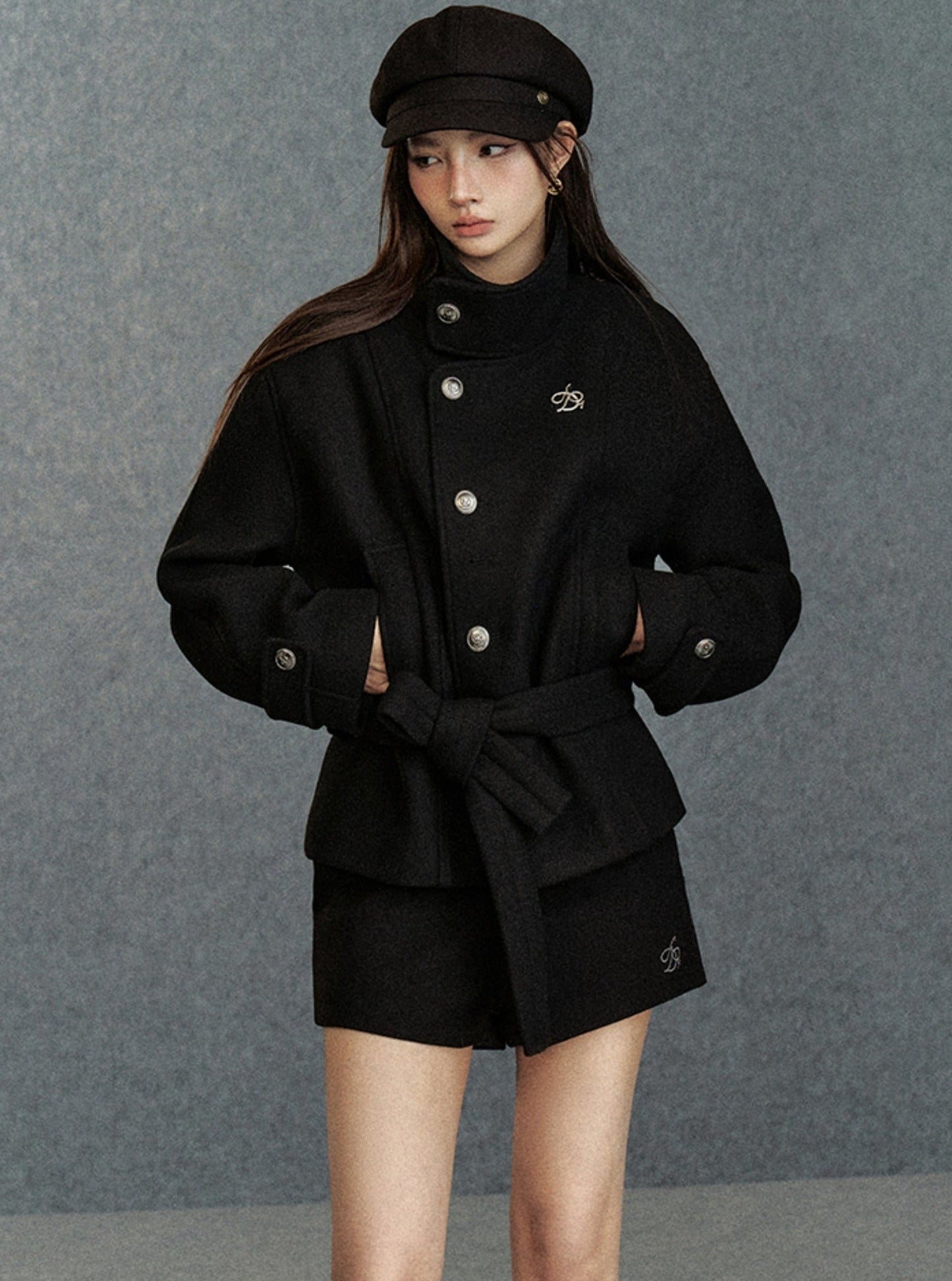 Asymmetric Belted Coat