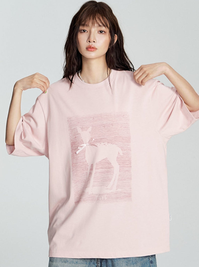 Short Sleeve T-shirt With Ribbon Bow