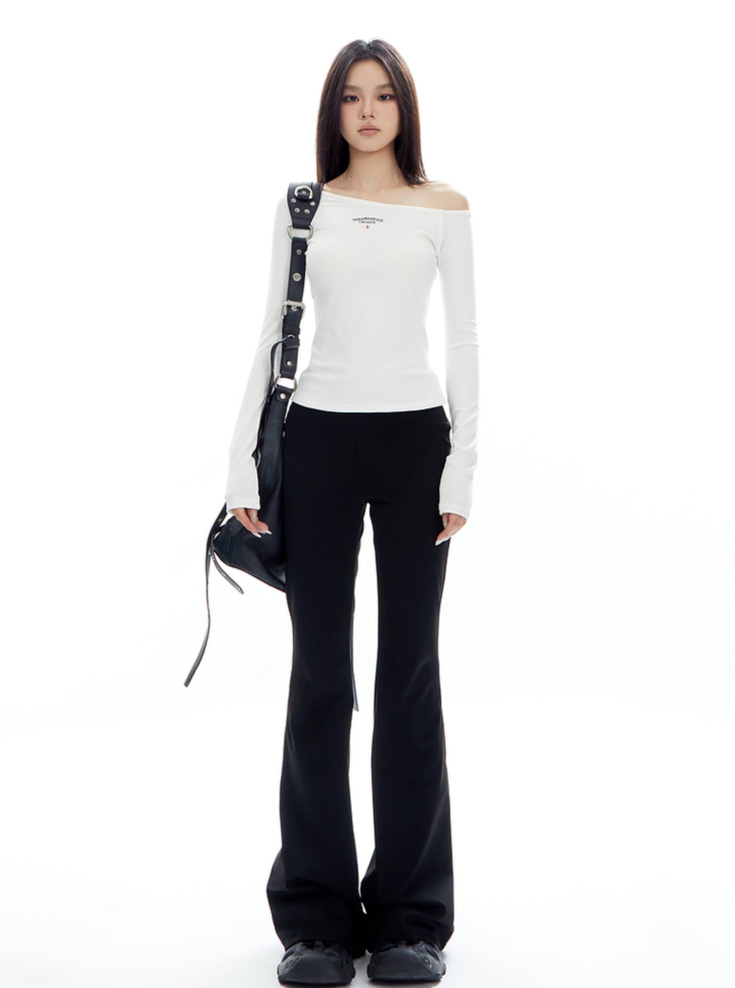Black High-waisted Flared Pants