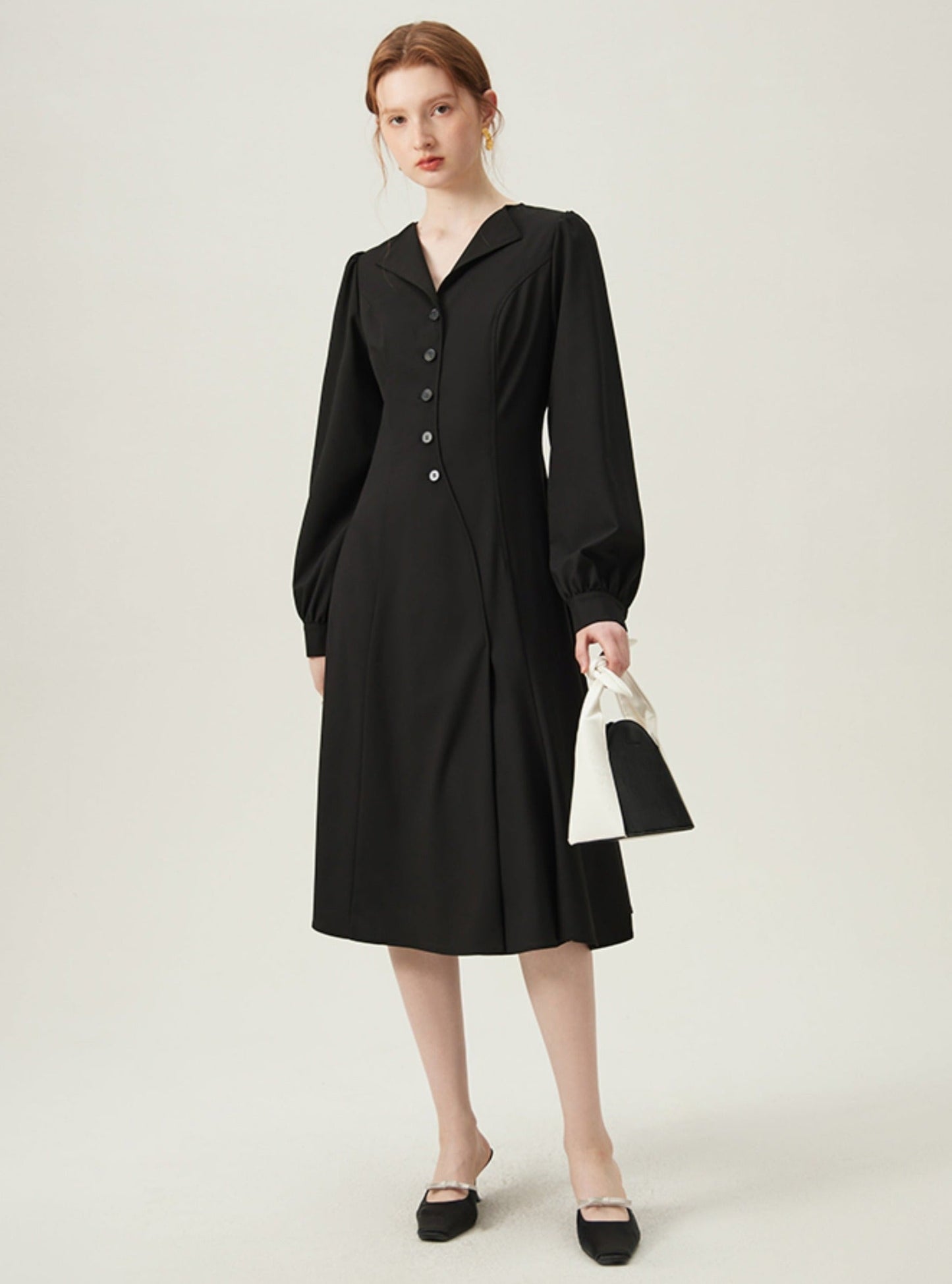 Bishop Sleeve Coat Dress