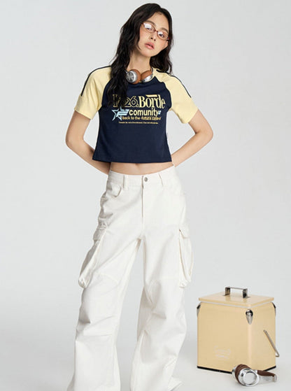 Contrasting Star Letter T-shirt
