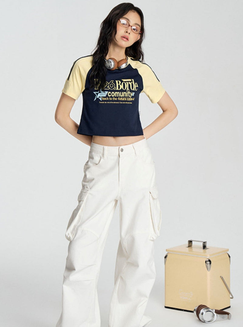 Contrasting Star Letter T-shirt