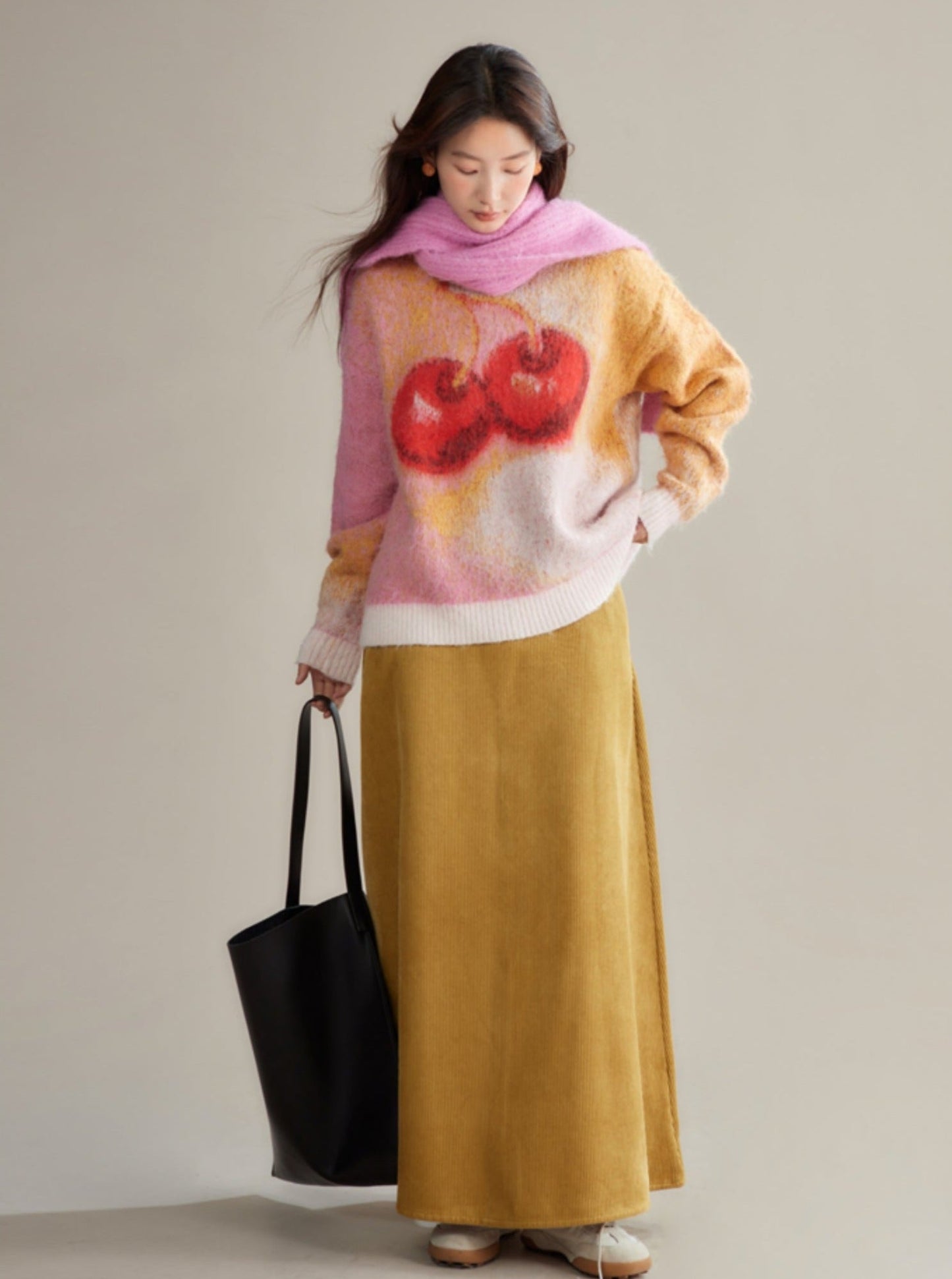 Cherry Sweet Mohair-textured Sweater
