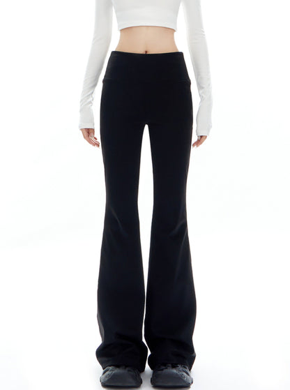 Black High-waisted Flared Pants