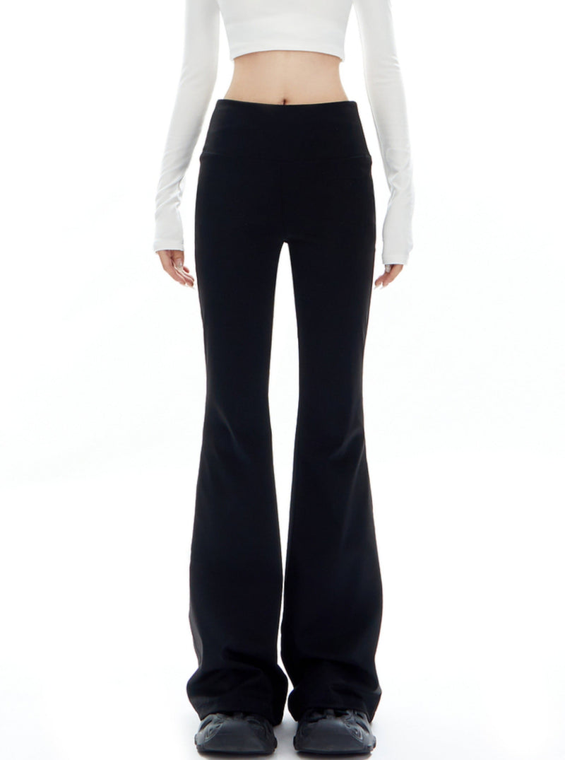 Black High-waisted Flared Pants