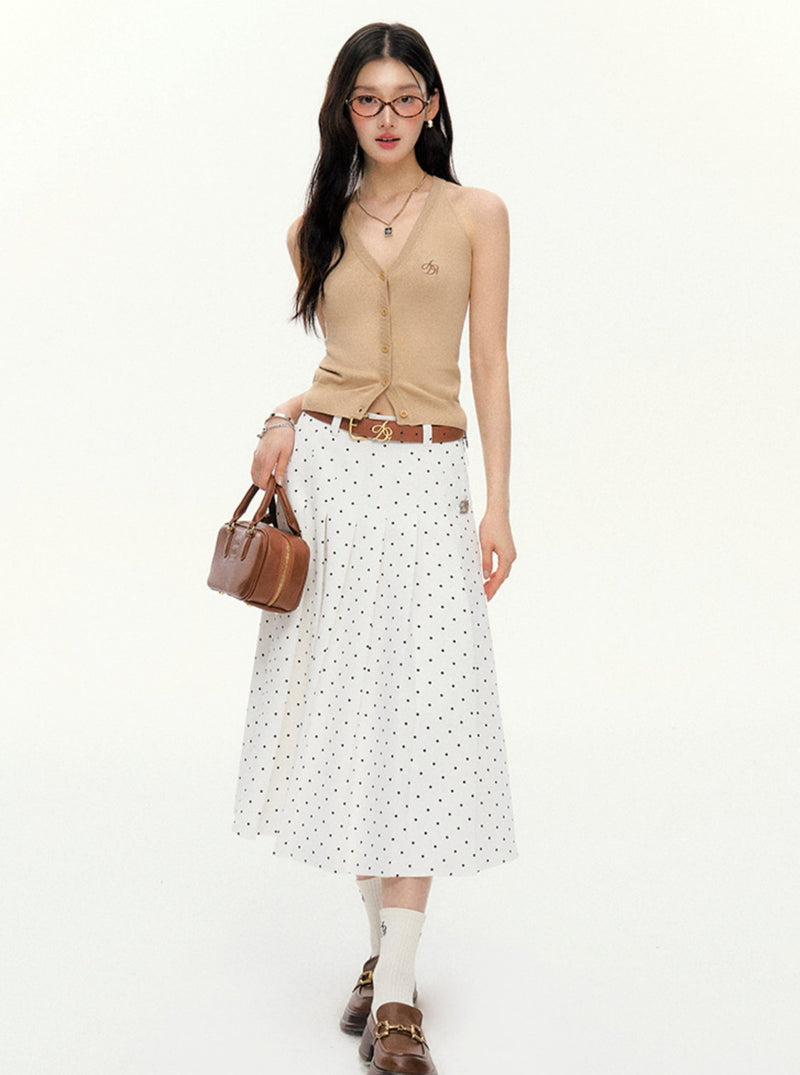 Sleeveless Ribbed Cardigan - V-neck Button-up Knit Tank Top