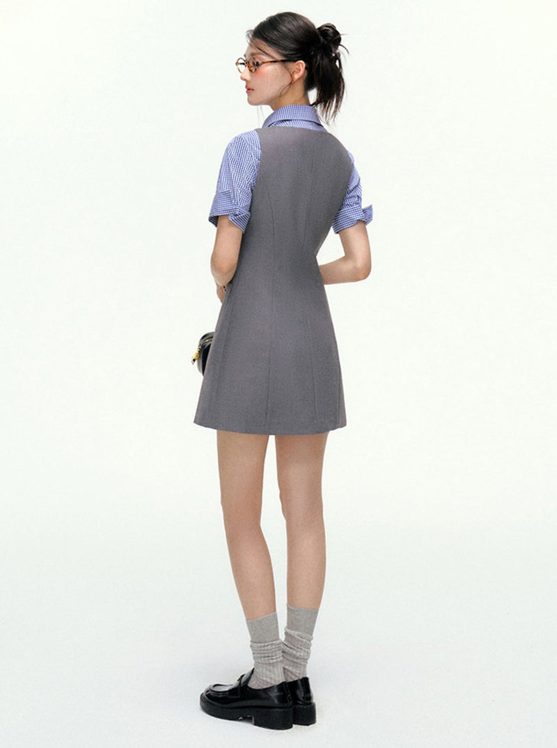 Sleeveless A-line Mini Dress - Sporty Pocket Detail Tank Tunic