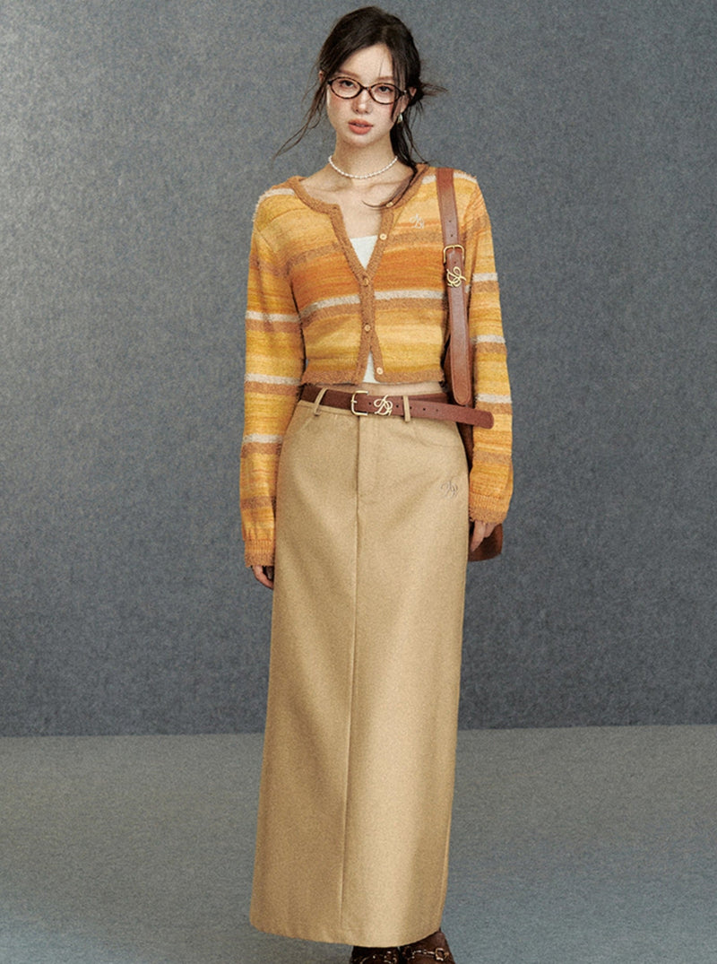 Cropped Pastel Cardigan - Sheer Knit Button-up Sweater