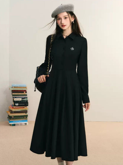 Classic Shirt Dress: Long-sleeve Midi With Pleated Skirt