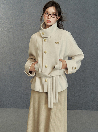 Asymmetric Belted Coat