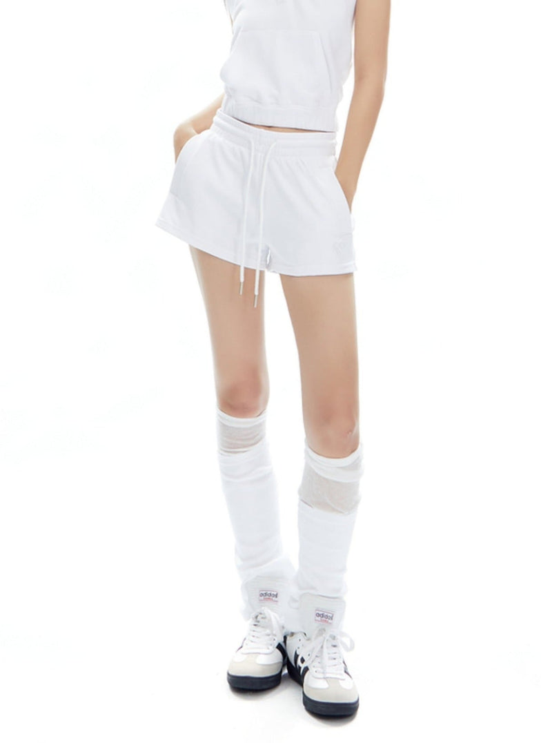 Retro Grey Sporty Vest and Shorts Set