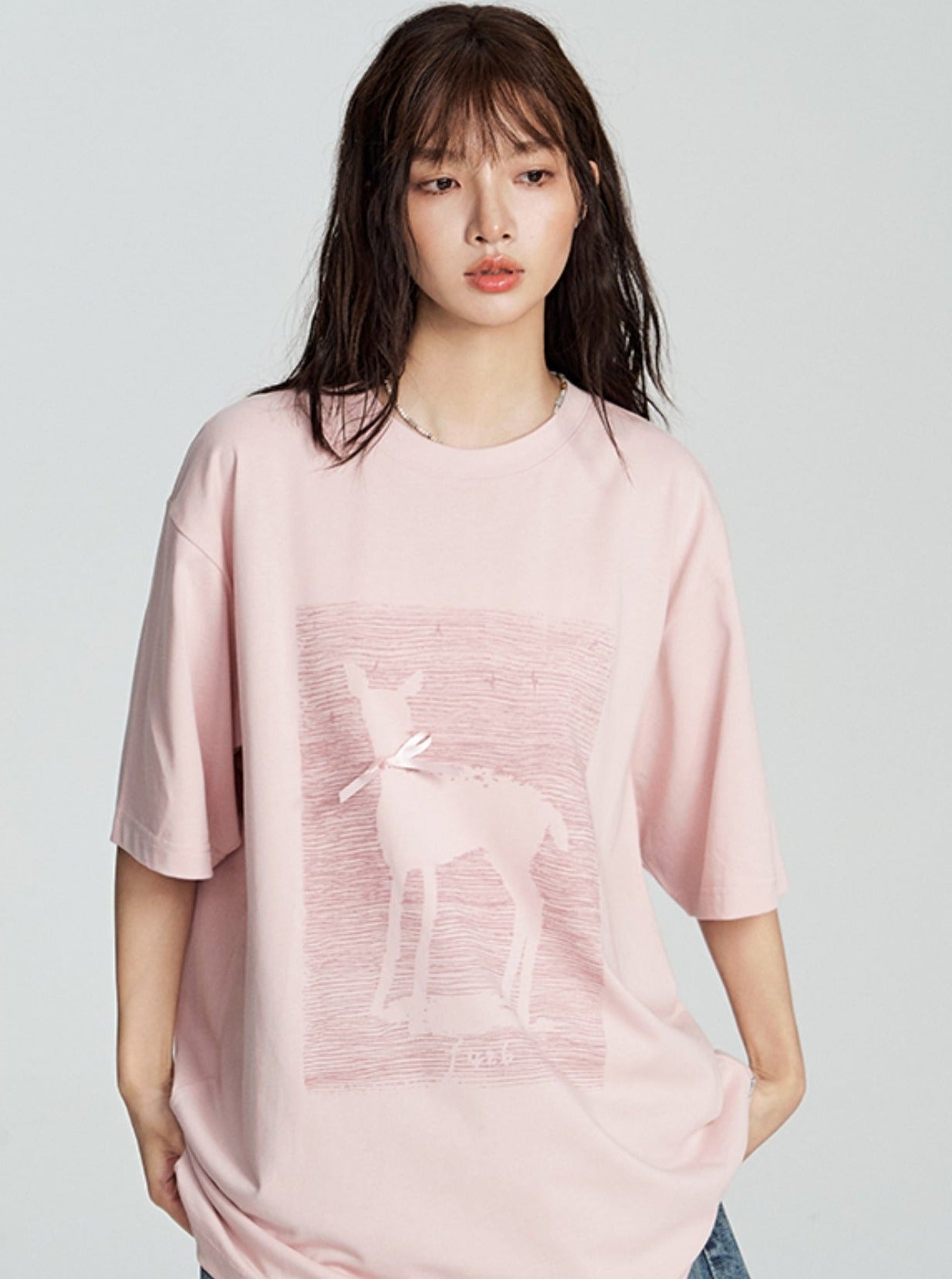 Short Sleeve T-shirt With Ribbon Bow