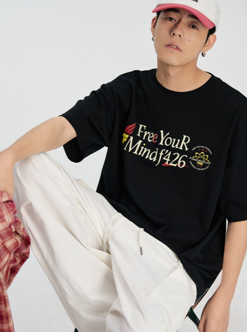 Slogan Print T-shirt in Relaxed Fit