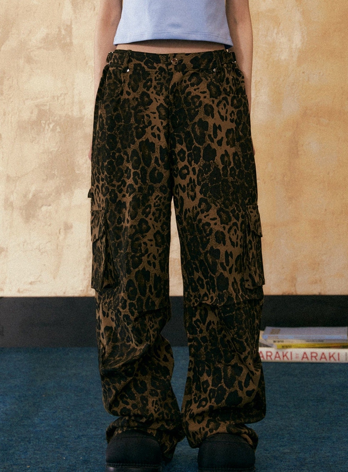 American Retro Leopard Print Pants