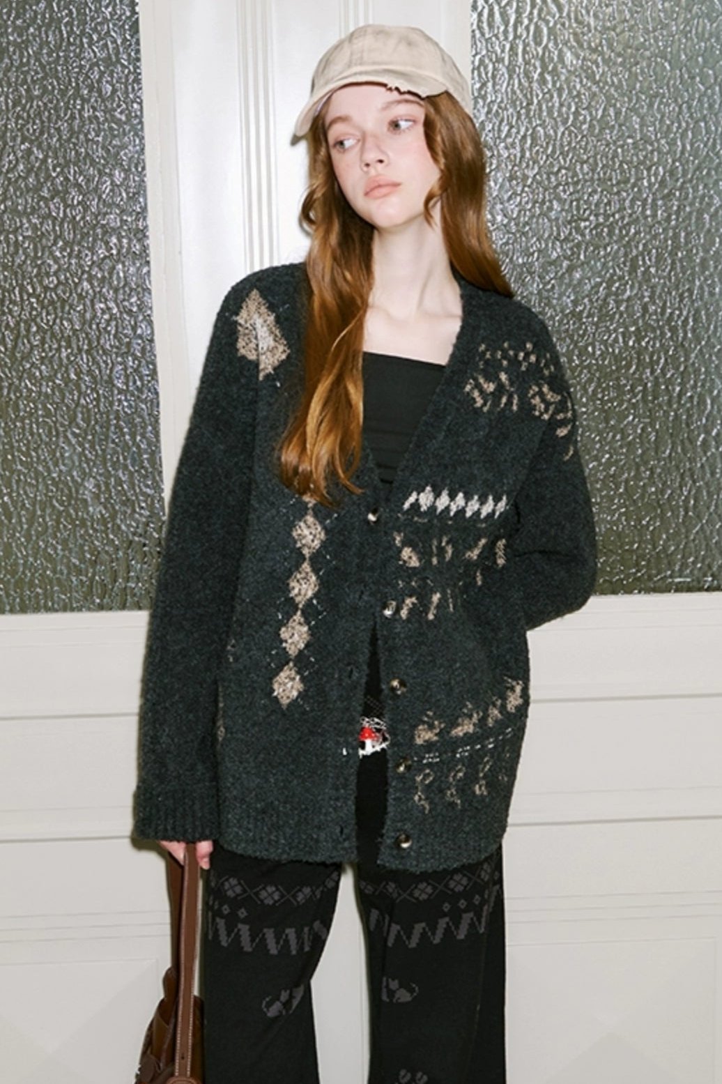 Argyle Pattern Cardigan