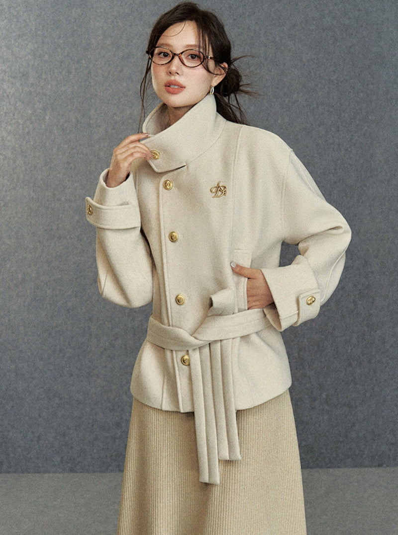 Asymmetric Belted Coat
