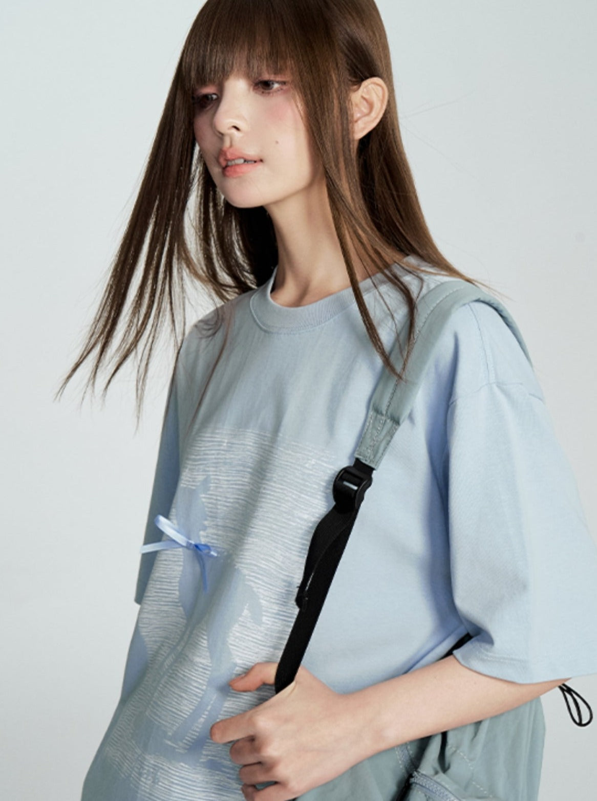 Short Sleeve T-shirt With Ribbon Bow