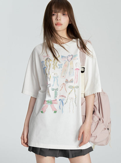 Short Sleeve T-shirt With Graffiti Design