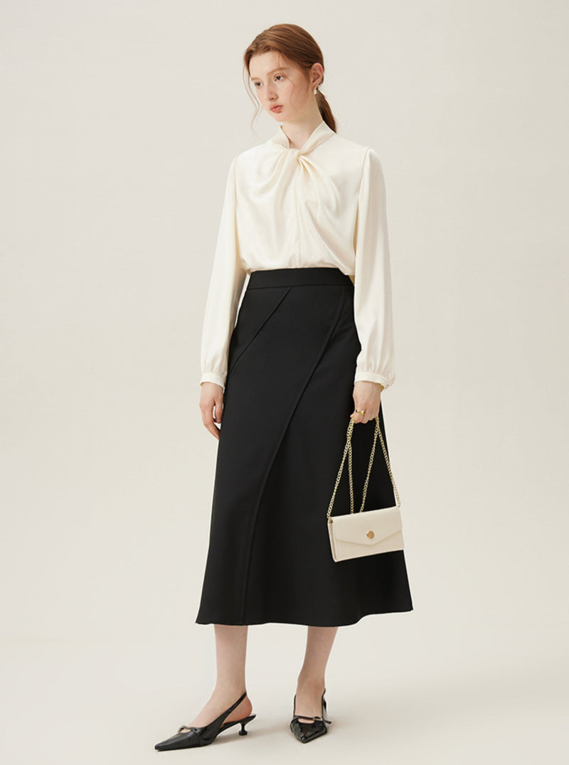 Tie-neck Long Sleeve Blouse