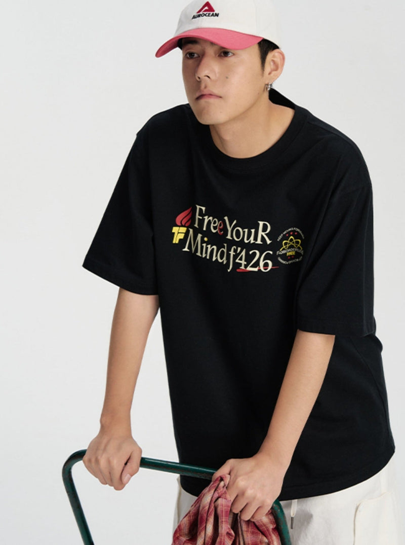 Slogan Print T-shirt in Relaxed Fit