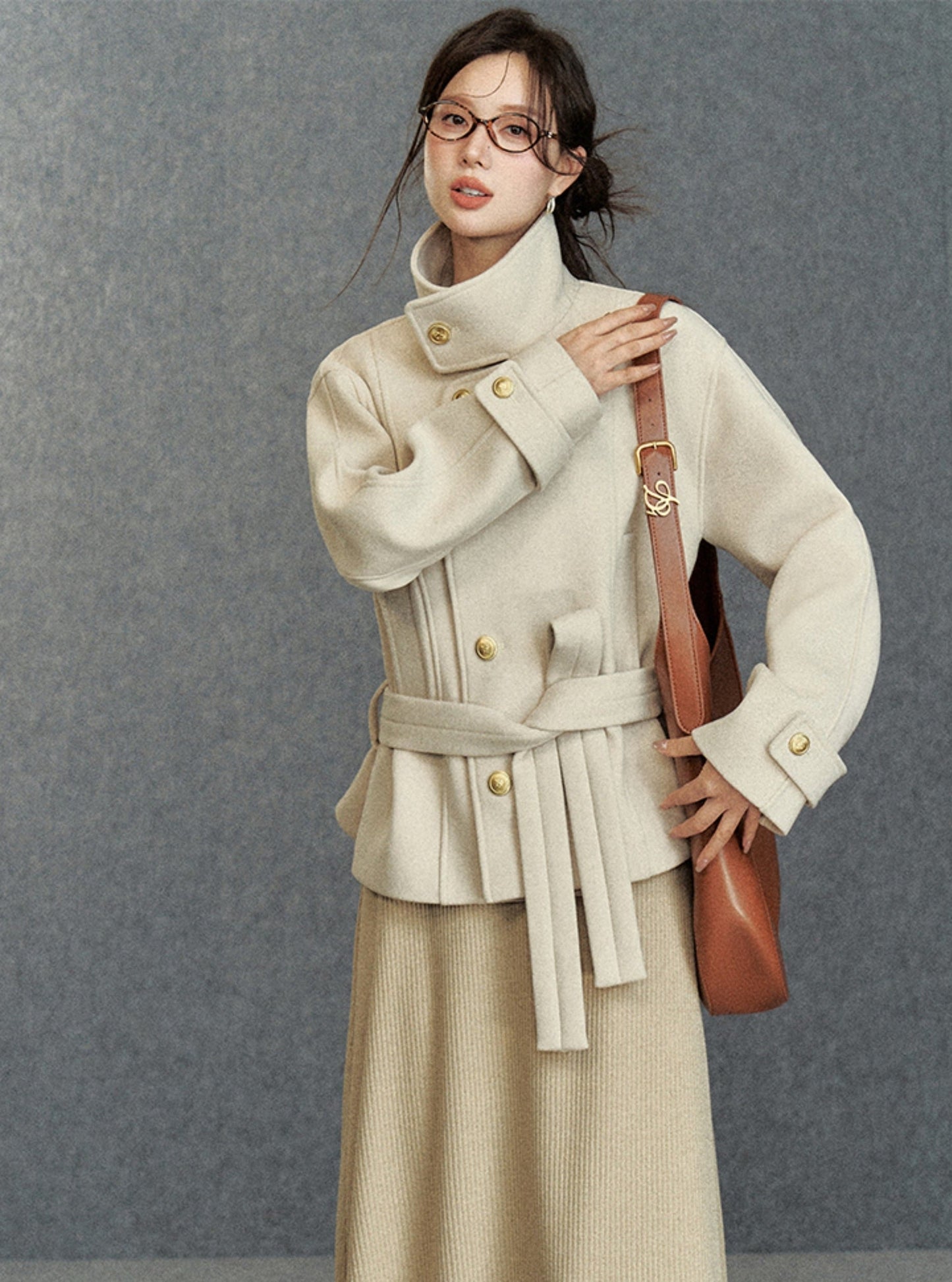 Asymmetric Belted Coat