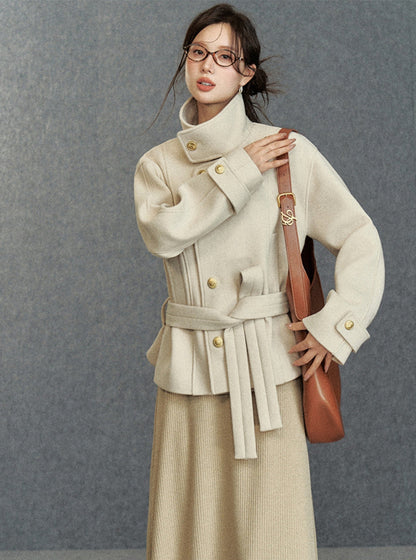 Asymmetric Belted Coat