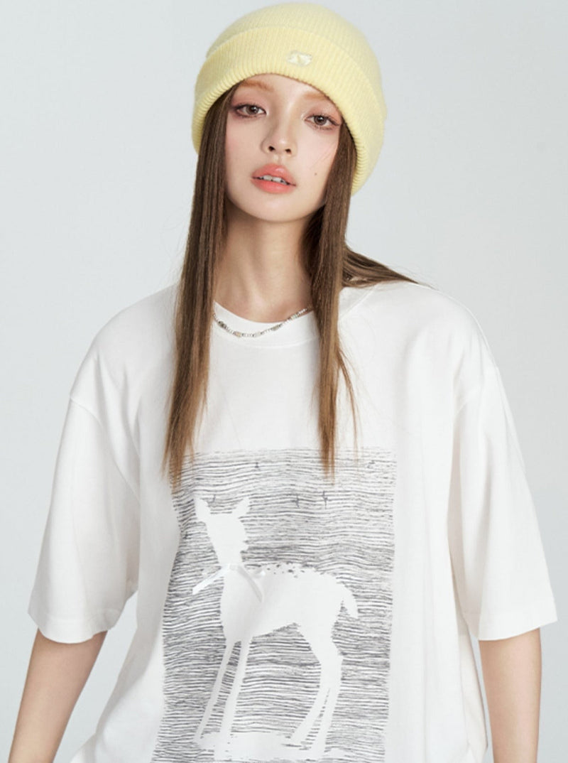 Short Sleeve T-shirt With Ribbon Bow
