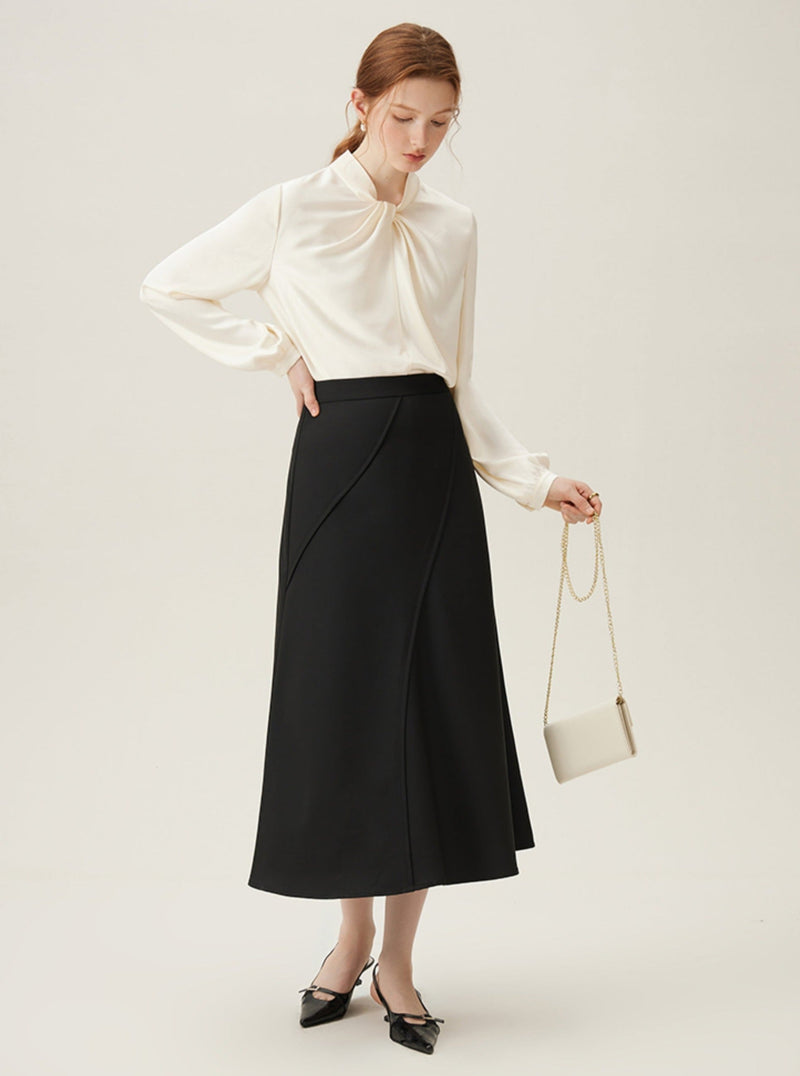 Tie-neck Long Sleeve Blouse