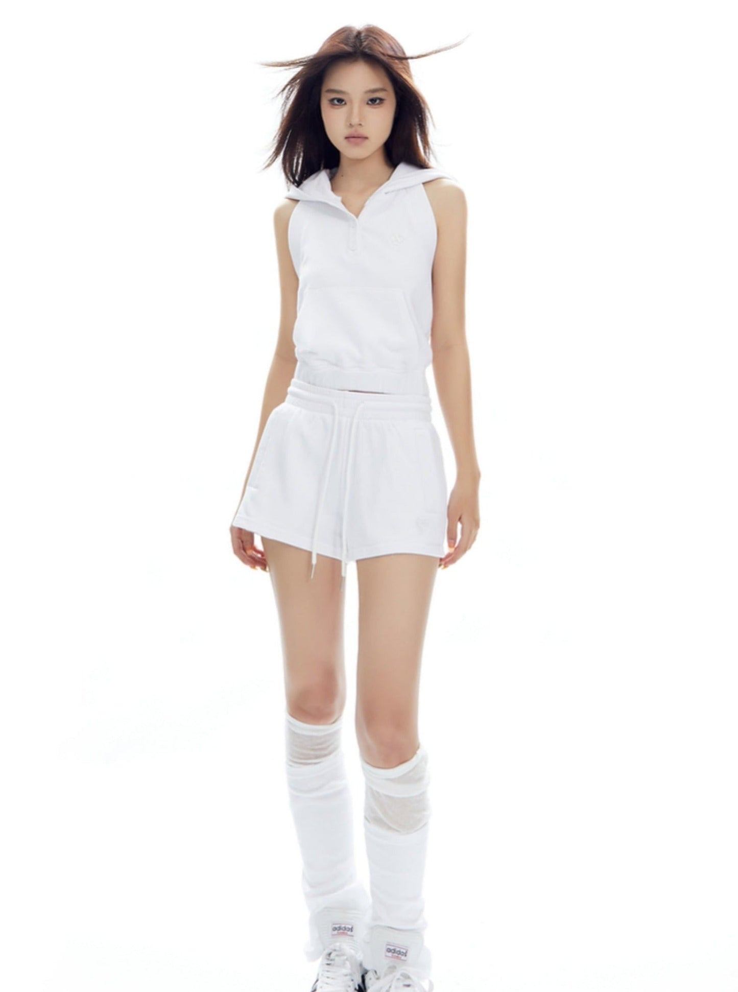 Retro Grey Sporty Vest and Shorts Set