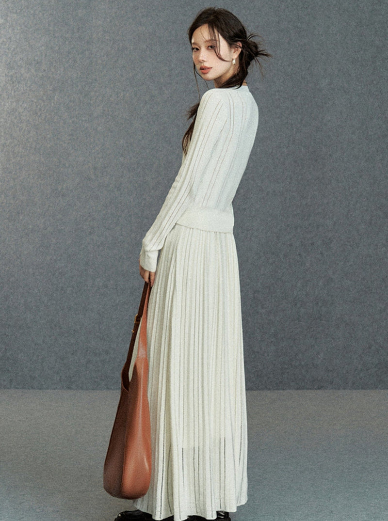 Ribbed Cardigan: Classic V-neck With Signature Embroidery