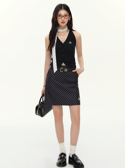 Sleeveless Ribbed Cardigan - V-neck Button-up Knit Tank Top