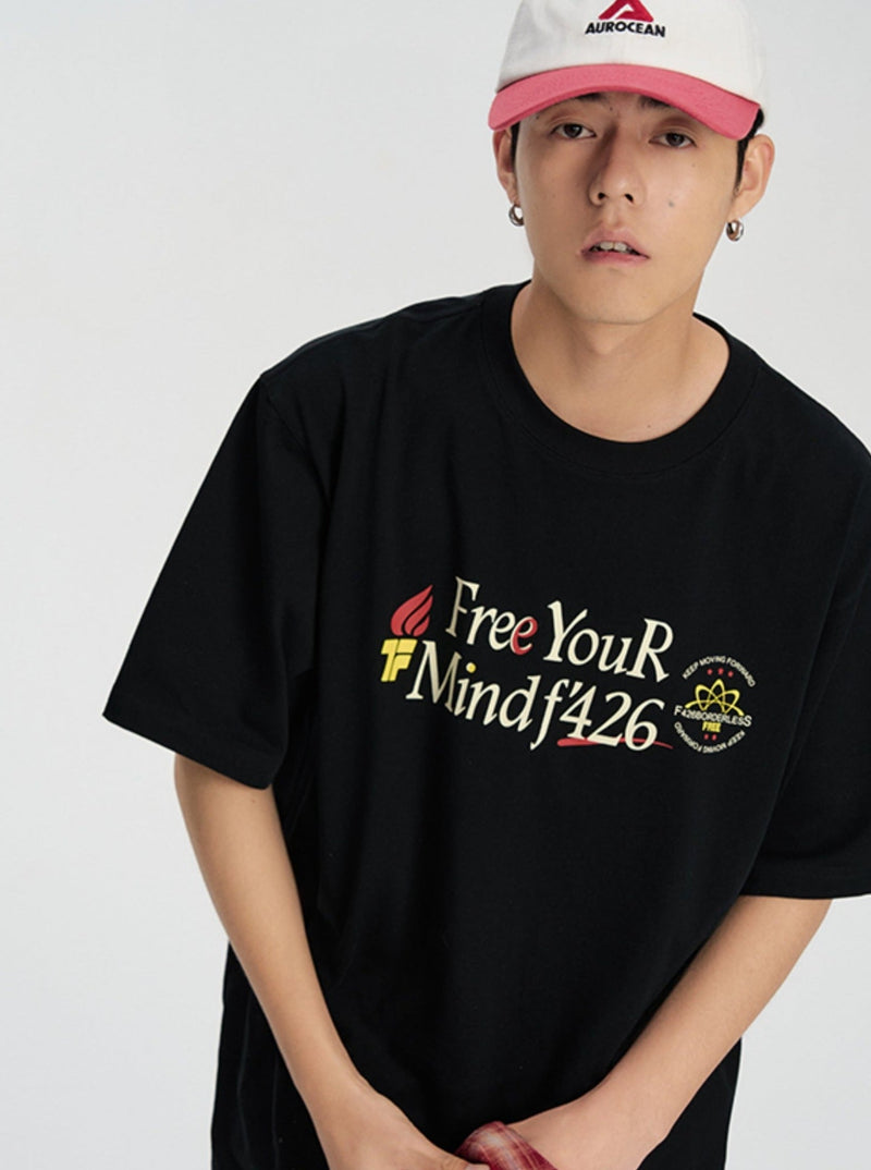 Slogan Print T-shirt in Relaxed Fit