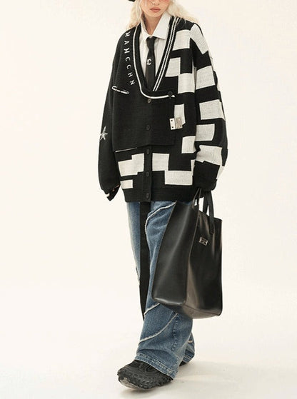 Original Design Garbled Sweater Cardigan Top