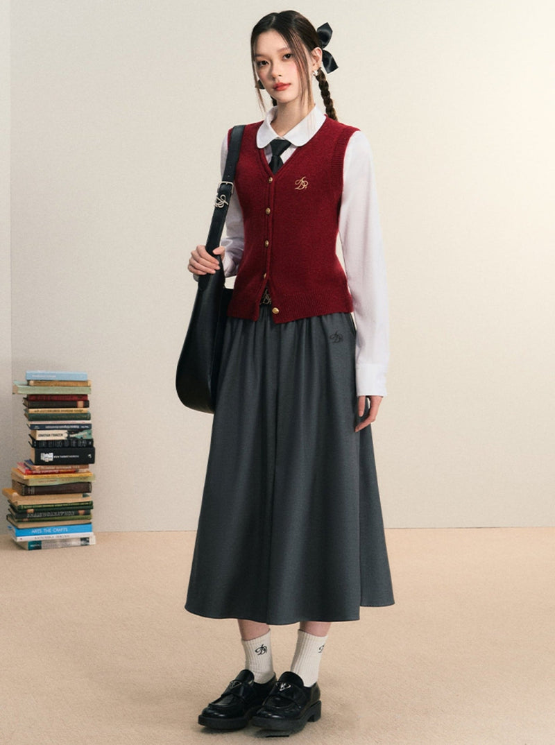 Classic Sweater Vest - Button-front Knit Sleeveless Cardigan