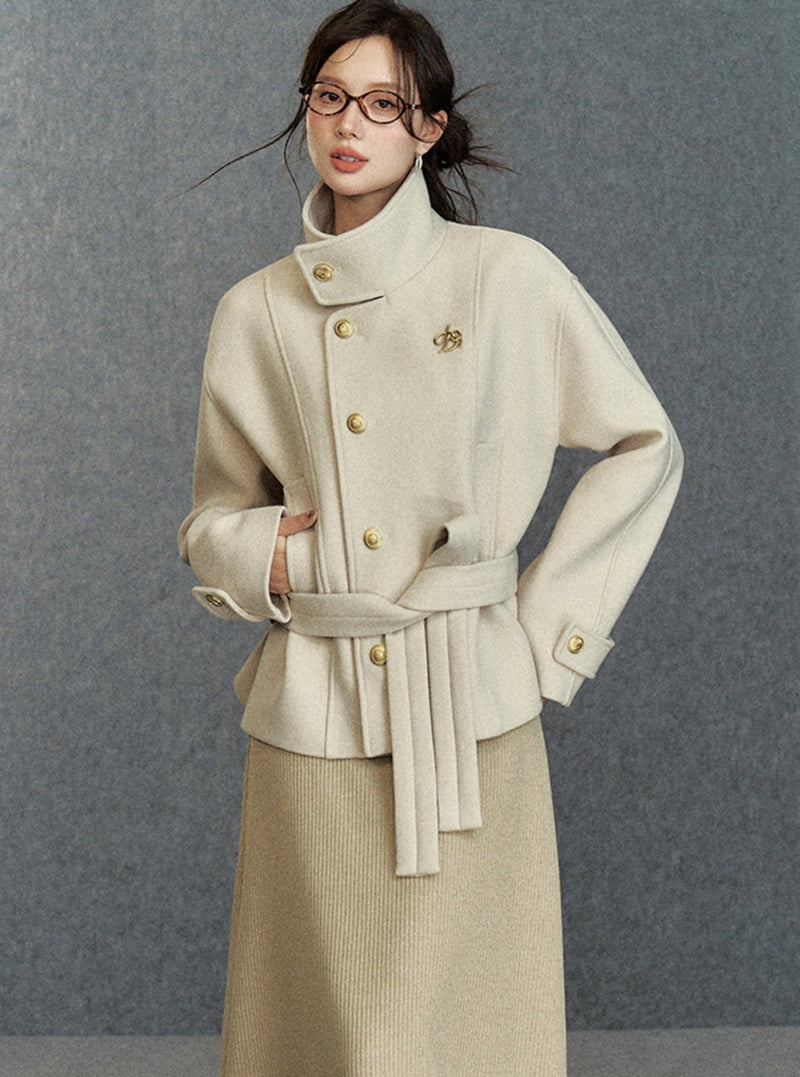 Asymmetric Belted Coat