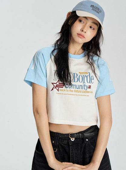 Contrasting Star Letter T-shirt