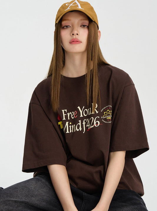 Slogan Print T-shirt in Relaxed Fit