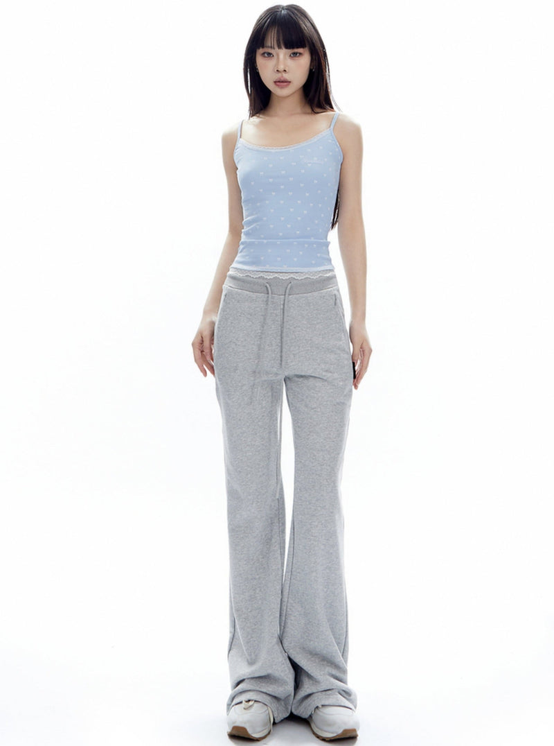 Wide-leg Drawstring Sweatpants