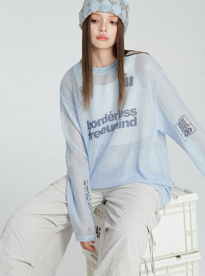 T-shirt With Hollow Letter Print