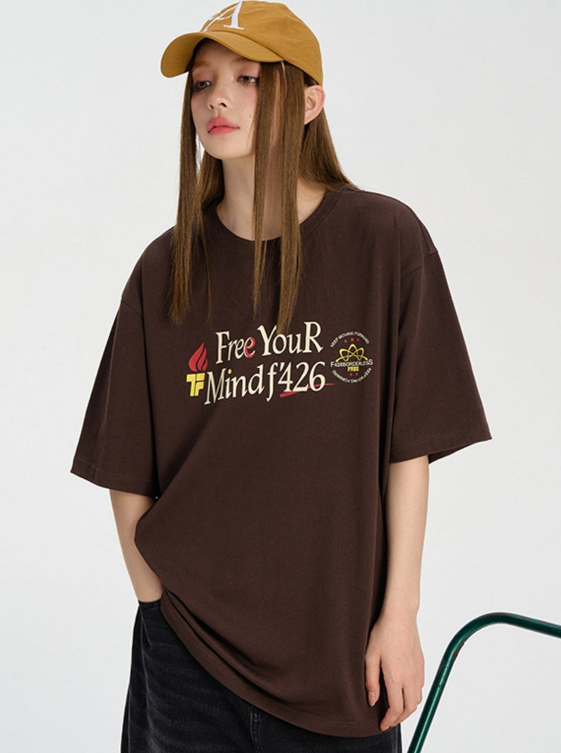 Slogan Print T-shirt in Relaxed Fit