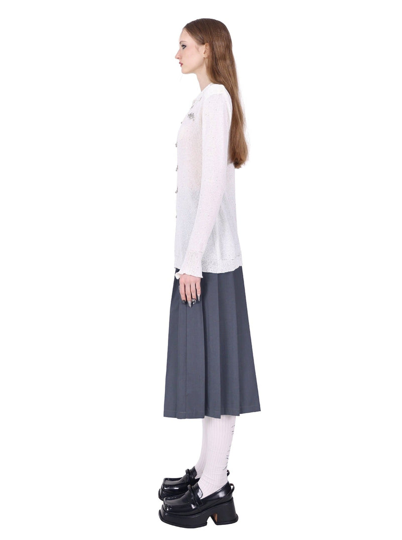 Pinkspink Gothic Tiered Pleated Skirt - Charcoal Gray