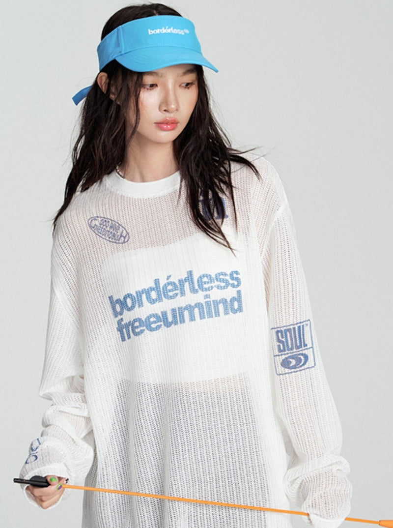 T-shirt With Hollow Letter Print