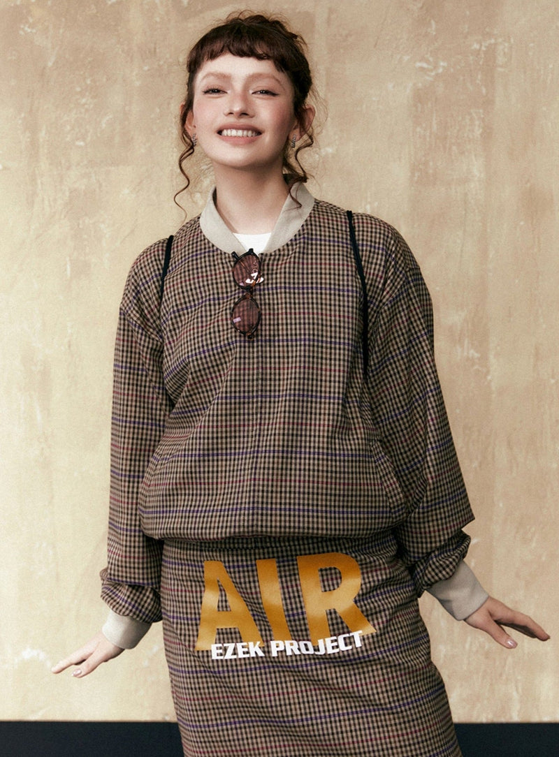 Zipper Long Sleeves Two Piece Set Coat & Skirt