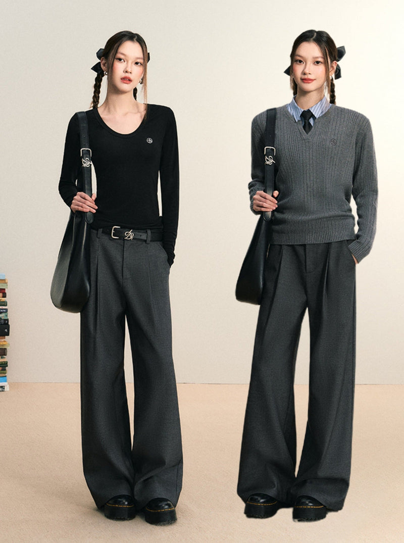 Camel Wide-leg Trousers - High-waisted Pleated Palazzo Pants