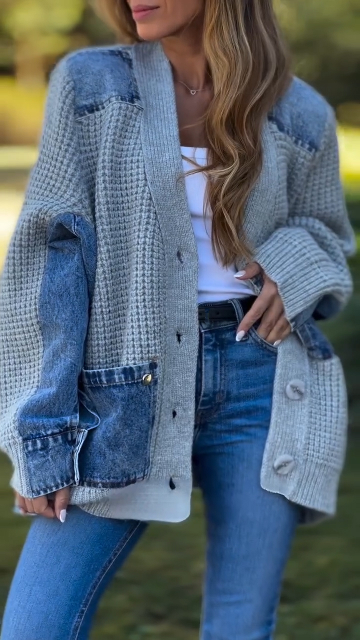 Spliced Knitted Coat