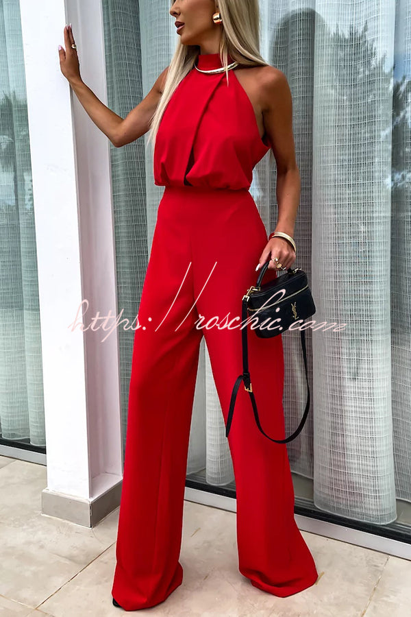 Fashionable Color Sleeveless Hollow Slim Fit Jumpsuit