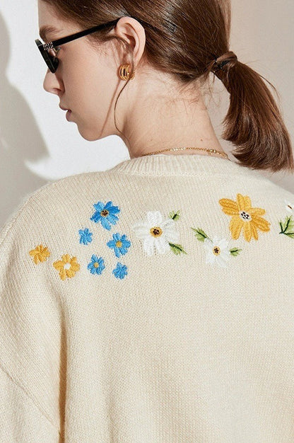 Embroidered Knit Blouse