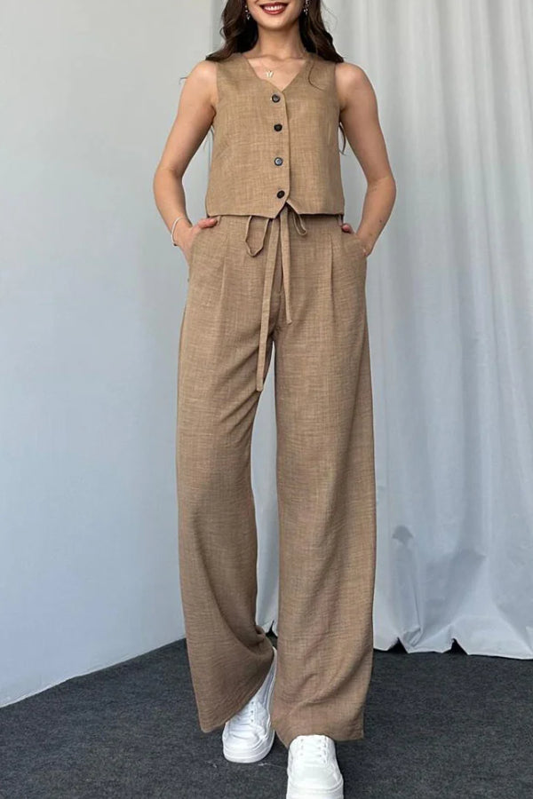 Color Vest Two-piece Set